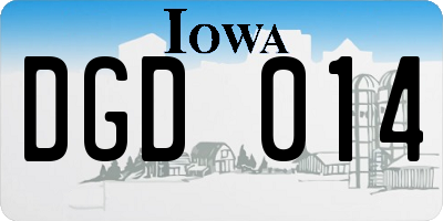 IA license plate DGD014