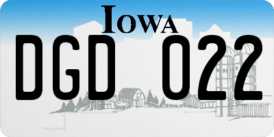 IA license plate DGD022
