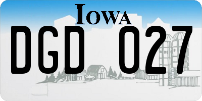 IA license plate DGD027