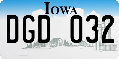 IA license plate DGD032