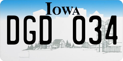 IA license plate DGD034