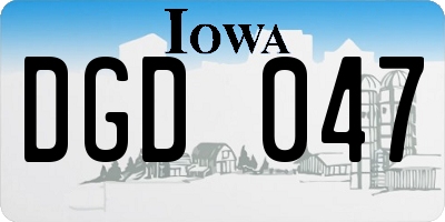 IA license plate DGD047