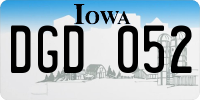 IA license plate DGD052
