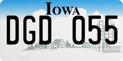 IA license plate DGD055