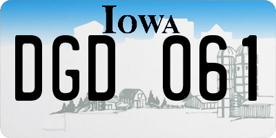 IA license plate DGD061