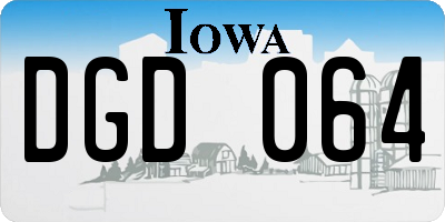IA license plate DGD064