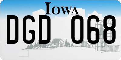 IA license plate DGD068