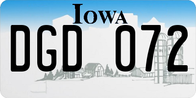 IA license plate DGD072