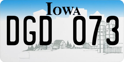 IA license plate DGD073