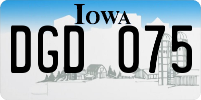 IA license plate DGD075