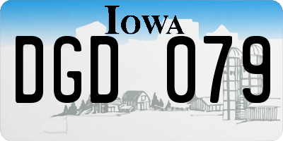 IA license plate DGD079