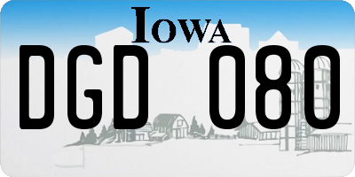 IA license plate DGD080