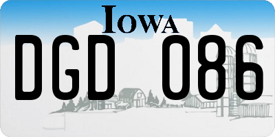 IA license plate DGD086