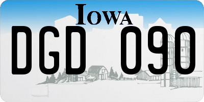 IA license plate DGD090