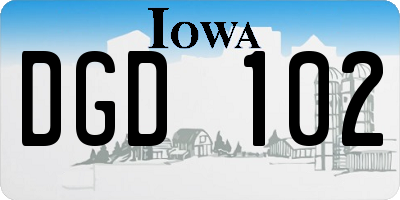 IA license plate DGD102