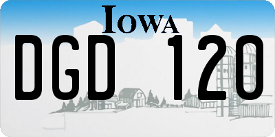 IA license plate DGD120