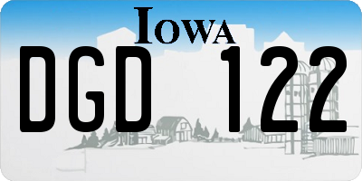 IA license plate DGD122