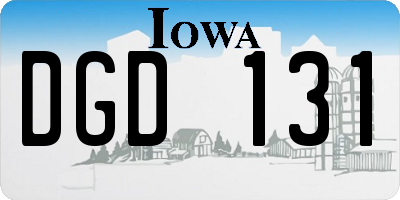IA license plate DGD131