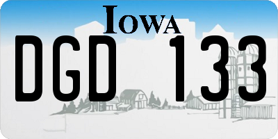 IA license plate DGD133