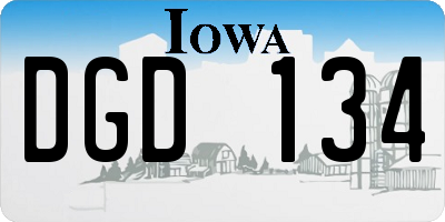 IA license plate DGD134
