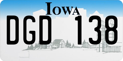 IA license plate DGD138