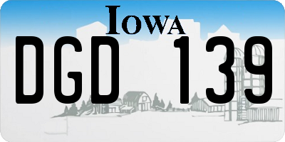 IA license plate DGD139