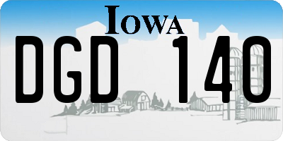 IA license plate DGD140