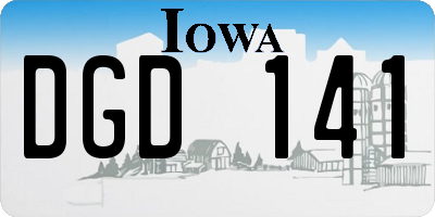 IA license plate DGD141