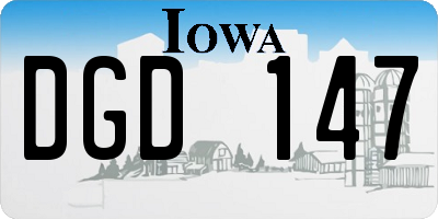 IA license plate DGD147