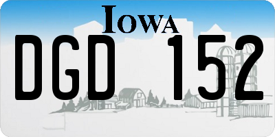 IA license plate DGD152