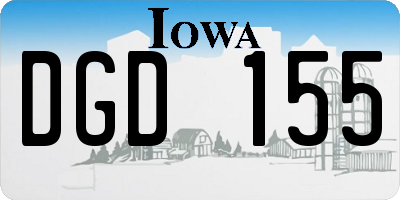 IA license plate DGD155
