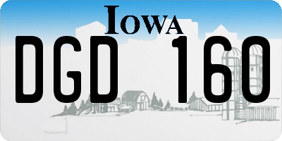 IA license plate DGD160