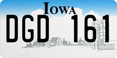 IA license plate DGD161