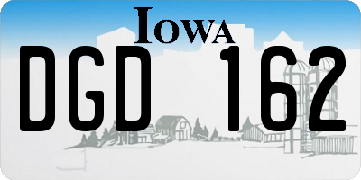 IA license plate DGD162