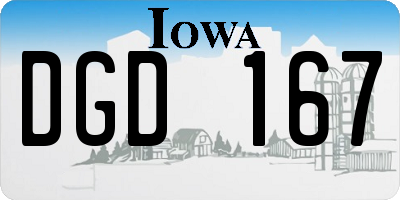 IA license plate DGD167
