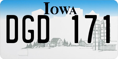 IA license plate DGD171