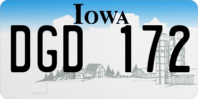 IA license plate DGD172