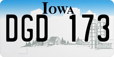 IA license plate DGD173