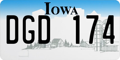 IA license plate DGD174