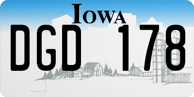 IA license plate DGD178