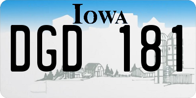 IA license plate DGD181