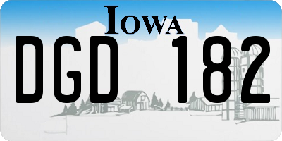 IA license plate DGD182