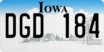 IA license plate DGD184