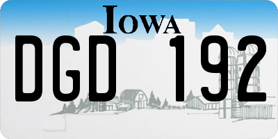 IA license plate DGD192