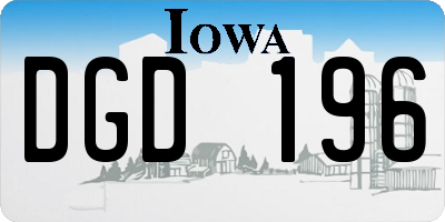 IA license plate DGD196