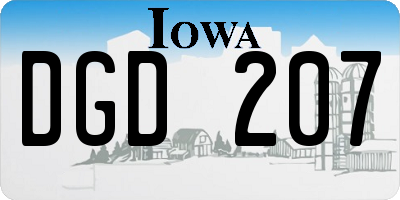 IA license plate DGD207
