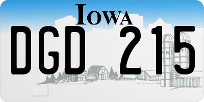 IA license plate DGD215