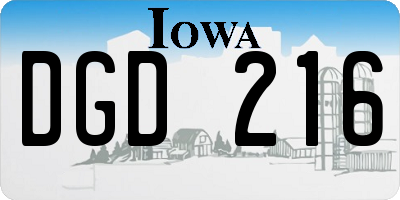 IA license plate DGD216