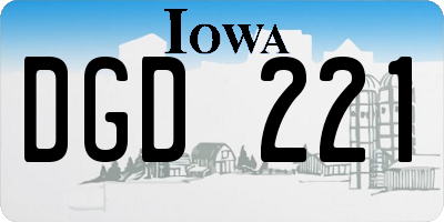 IA license plate DGD221