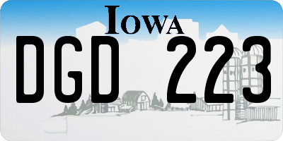 IA license plate DGD223